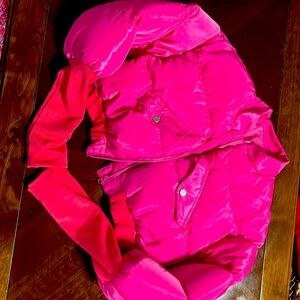 Pink crop jacket puffer